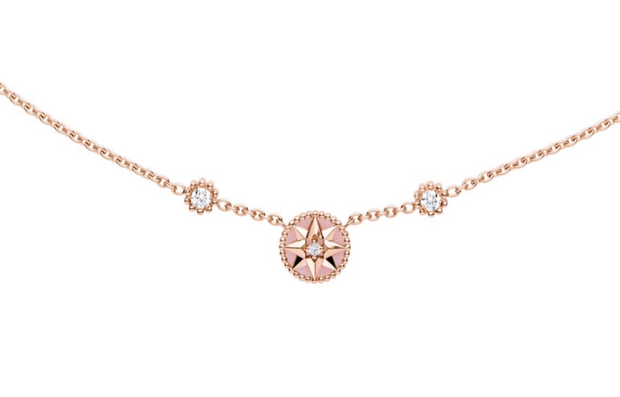 DIOR Rose 18K Rose Gold Necklaces Women's Rose Gold