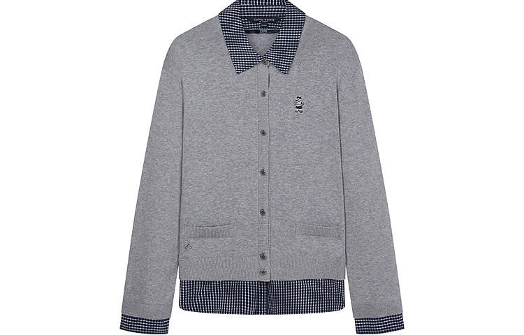 Teenie Weenie Knitwear Women's Medium Gray Lapel Moderate