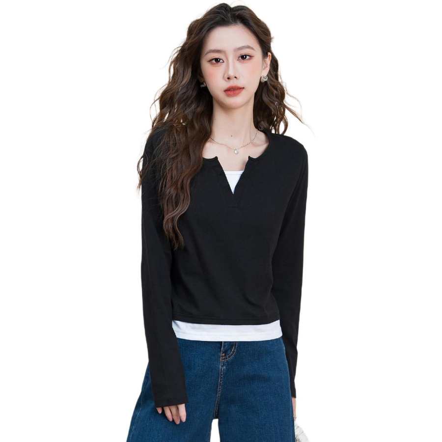 BALENO T Shirts Women's V Neck Moderate