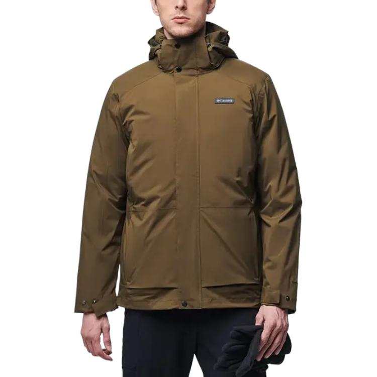 Columbia City Outdoor Collection Waterproof Thermal Heat Reflective Windbreaker Jacket Men's Umber