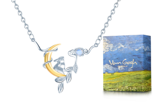 VAN GOGH S925 Silver Moon Rabbit Necklace Women's