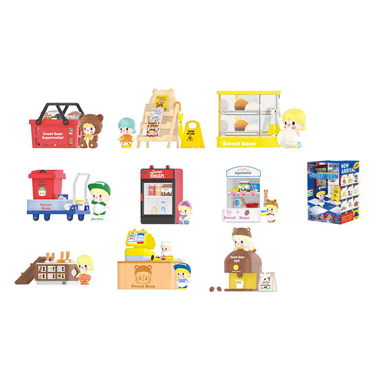 POP MART Little Sweet Bean 24 Hour Convenience Store Collection Mystery Boxes Single Mystery Box/Full Box 9 Pcs