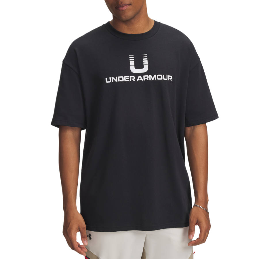 Under Armour T Shirts Men's Black Crew Neck Moderate Straight Fit