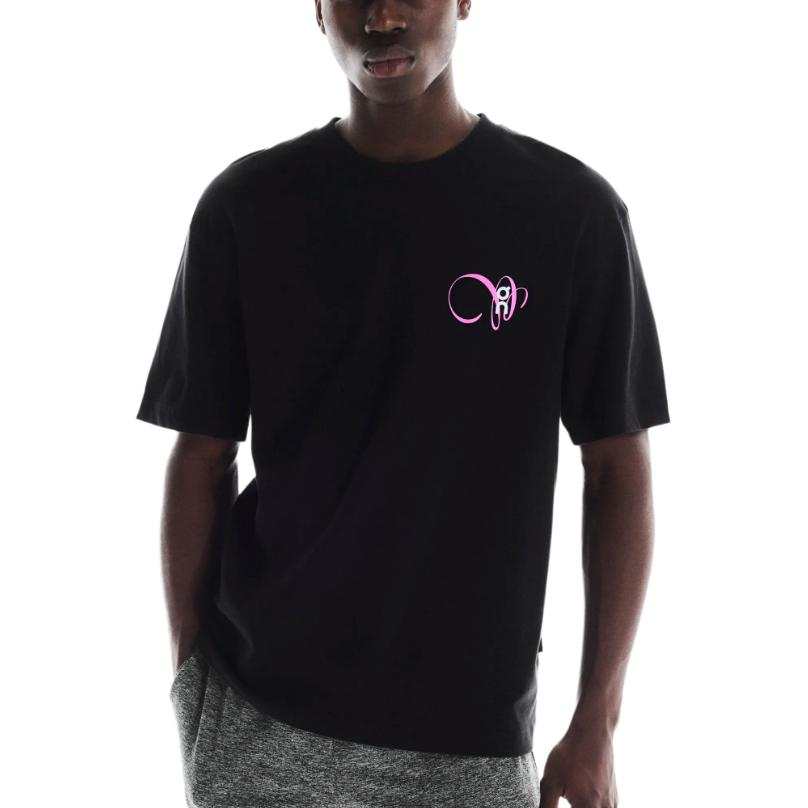 On On T Shirt Men's Black/Raspberry Red
