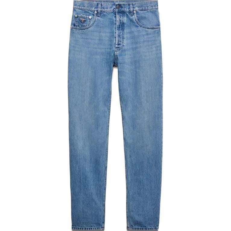 PRADA Prada Logo Patch Straight Leg Jeans
