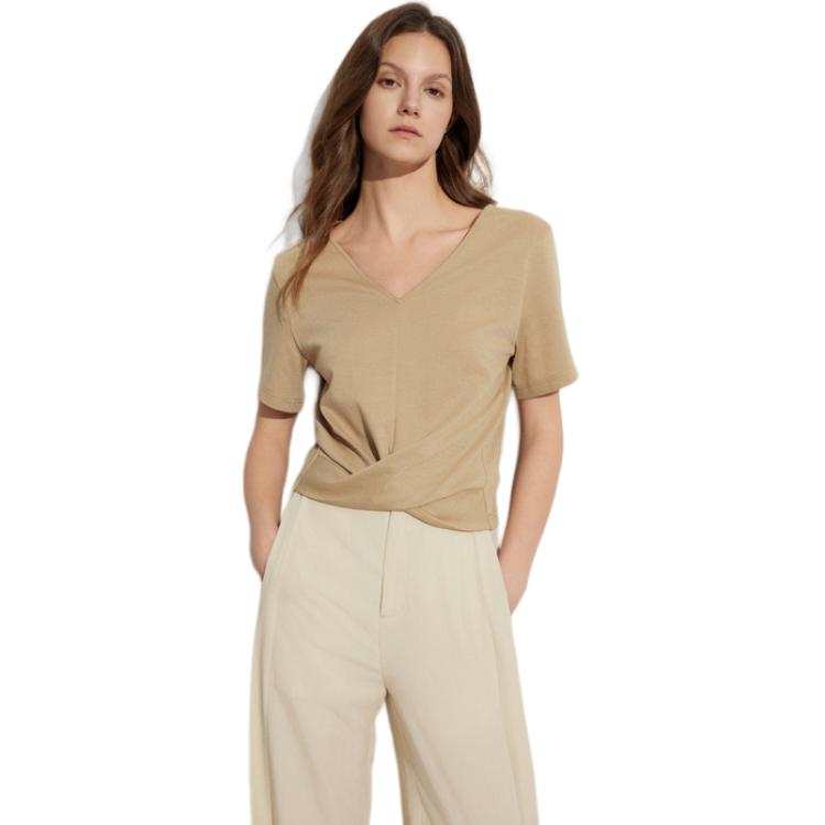 ELLE T Shirts Women's V Neck Moderate Straight Fit