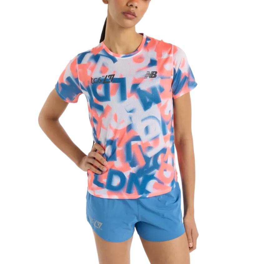 New Balance New Balance London Edition Regular T Shirt Women's Orange Blue Multicolor