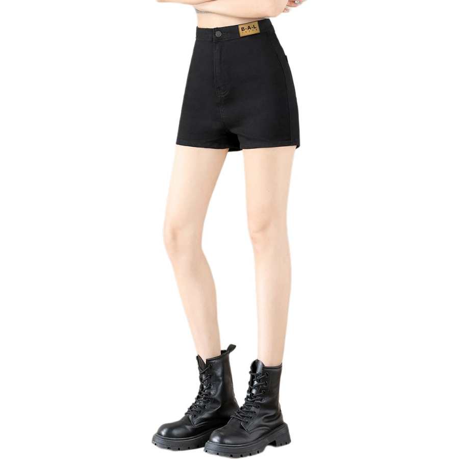 BALENO Denim Shorts Women's Black Thin A Line