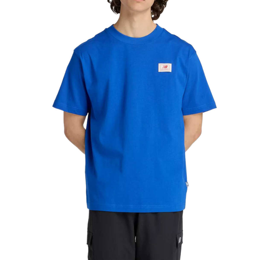 New Balance New Balance T Shirts Men's Blue Crew Neck Moderate Straight Fit