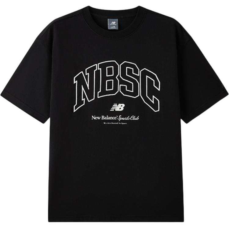 New Balance New Balance T Shirts Men's Black Crew Neck Moderate Straight Fit
