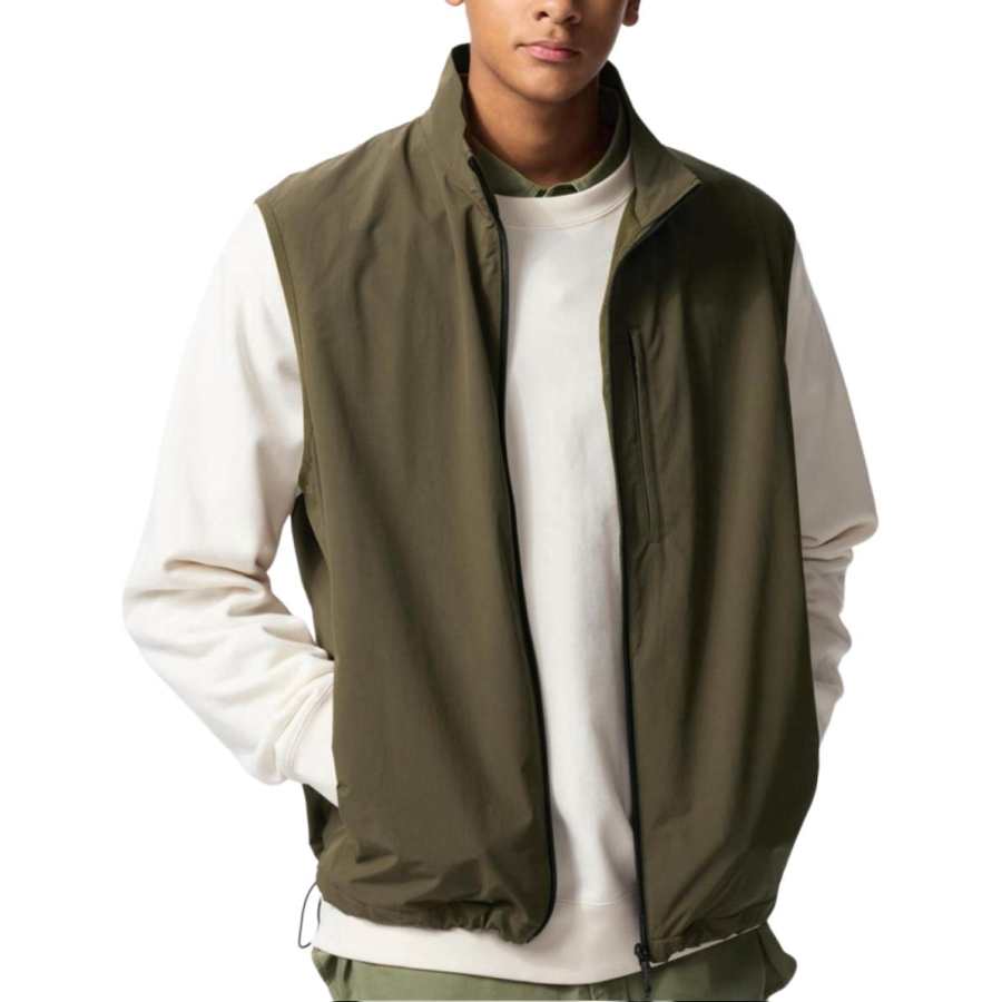 UNIQLO Vests Unisex Olive Stand Collar Moderate Other