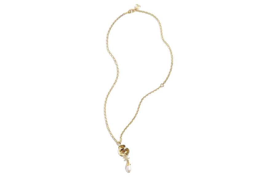 CHANEL Metal, Resin, Glass, Pearl, Diamond, Crystal Necklaces Women's Gold