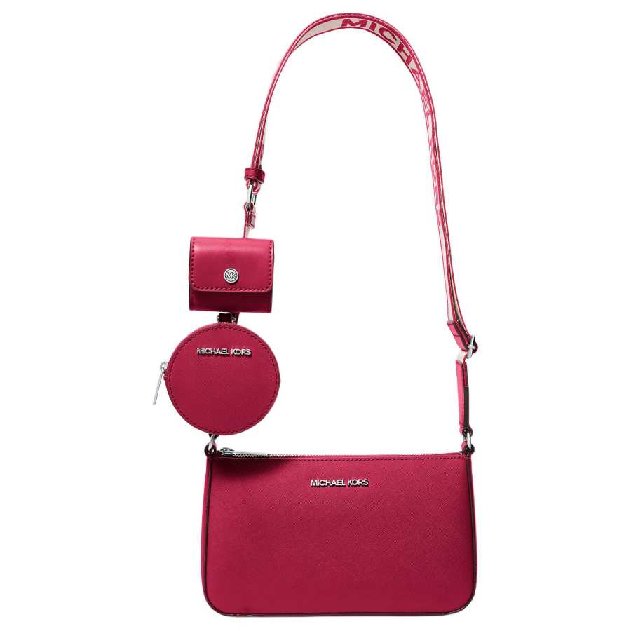 MICHAEL KORS Jet Set Leather Shoulder Bag Small Women's Red