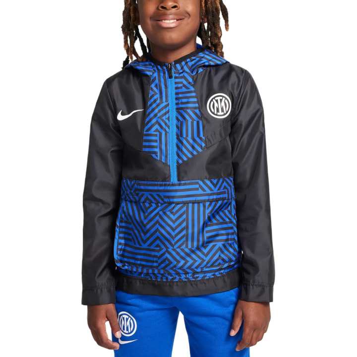 Nike Nike Inter Milan Amplify Windrunner Home Jackets & Coats Black/Lyon Blue/White Teenagers