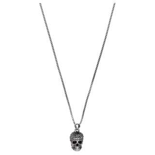 Alexander McQueen pave skull pendant necklace