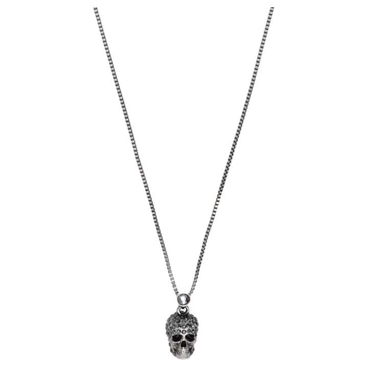 Alexander McQueen pave skull pendant necklace