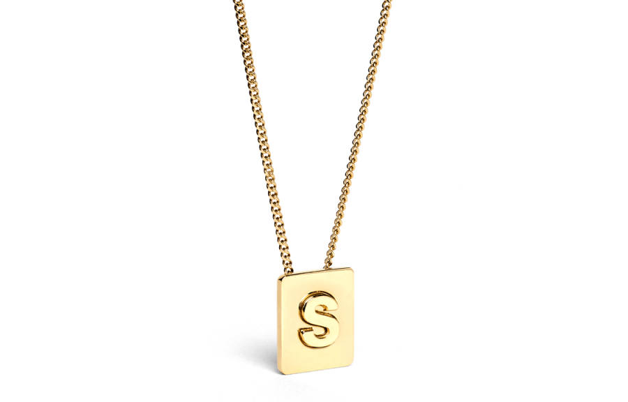 CELINE CELINE Alphabet S Necklace In Brass With Gold Finish