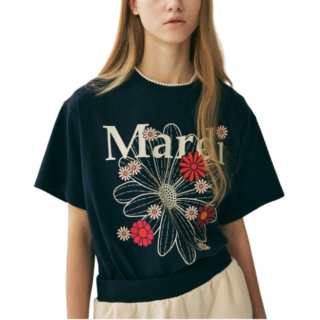MARDI MERCREDI Blossom SS25 T Shirt Women's Marine Blue Korean Style