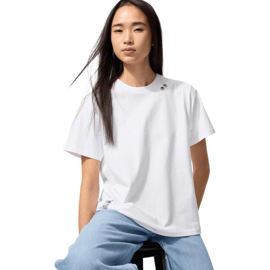 UNIQLO X Anya Hindmarch T Shirts Women's White Crew Neck Moderate