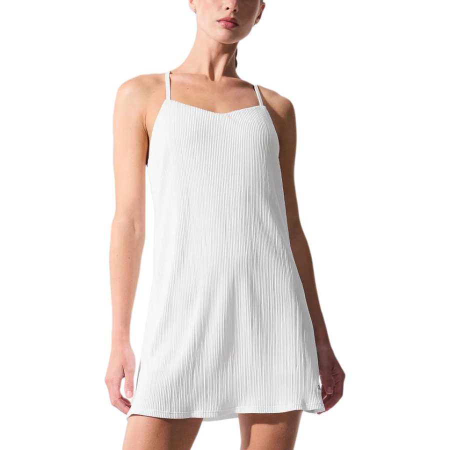 Alo Yoga Micro Plisse Game On Slip Dress Women's