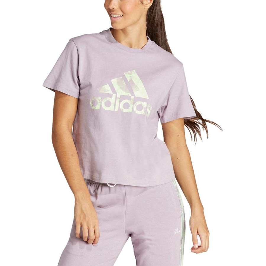 Adidas Adidas T Shirts Women's Purple Crew Neck
