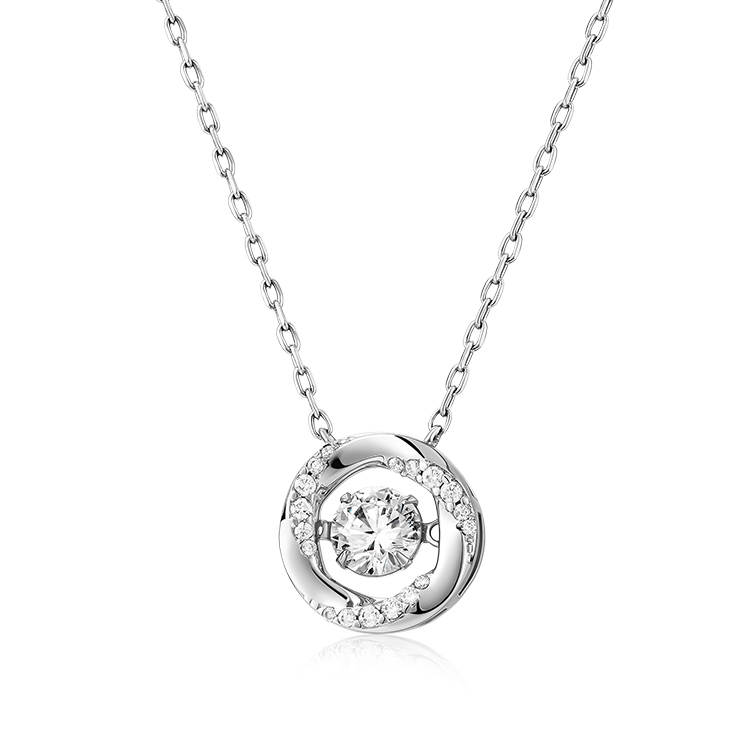 KADER 925 Sterling Silver Synthetic Cubic Zirconia Necklaces Women's Silver White, Multi Box