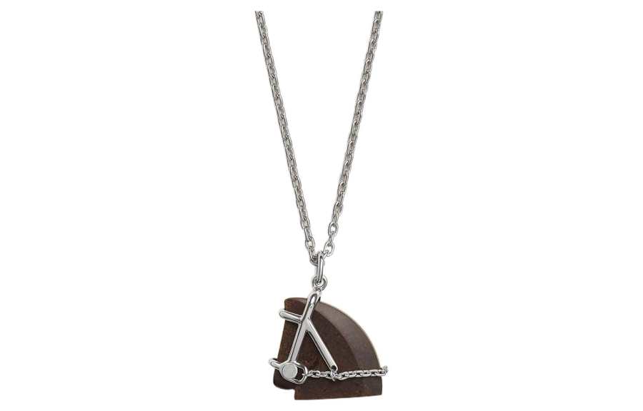 HERMES HERMES Cheval Metal Necklaces Unisex Silver