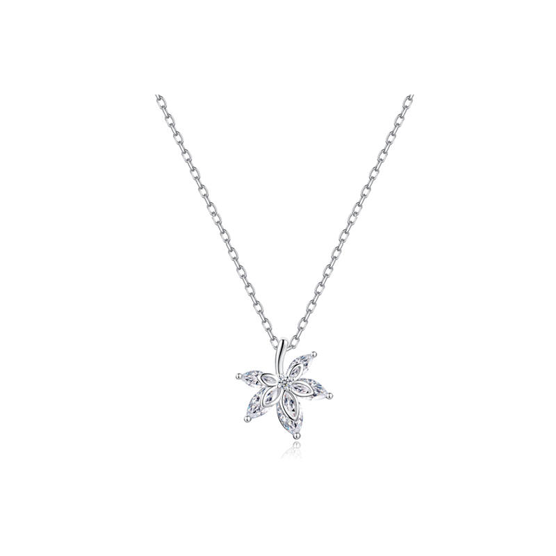 FANCI 925 Sterling Silver Synthetic Cubic Zirconia Collarbone Chain Women's White