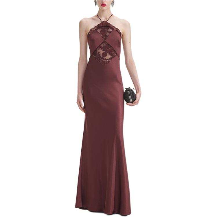 Self-portrait Self portrait Slip Dress Women's Red Brown