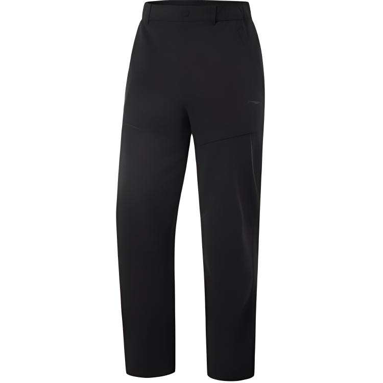 Li-Ning Li Ning Fitness, Casual Comfortable Minimalist Style Solid Color Fleece Lined Knitted Sweatpants Men's Black