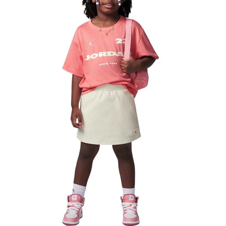 Jordan Children Aged 3 7 Years Old Jordan Skirt Set 23 SS25 Pink/White