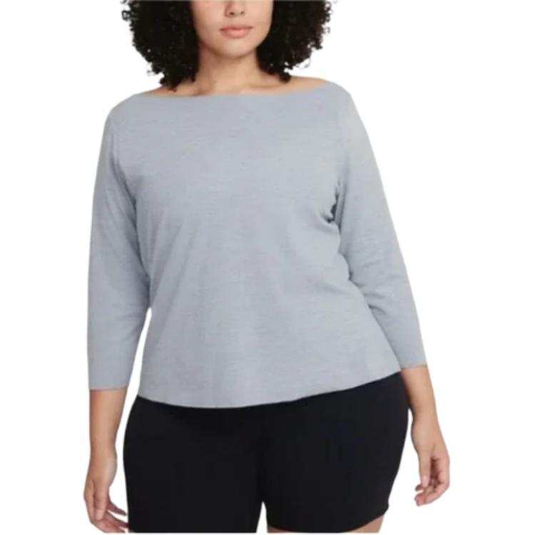 Nike Nike Yoga T Shirts Women's Gray Moderate