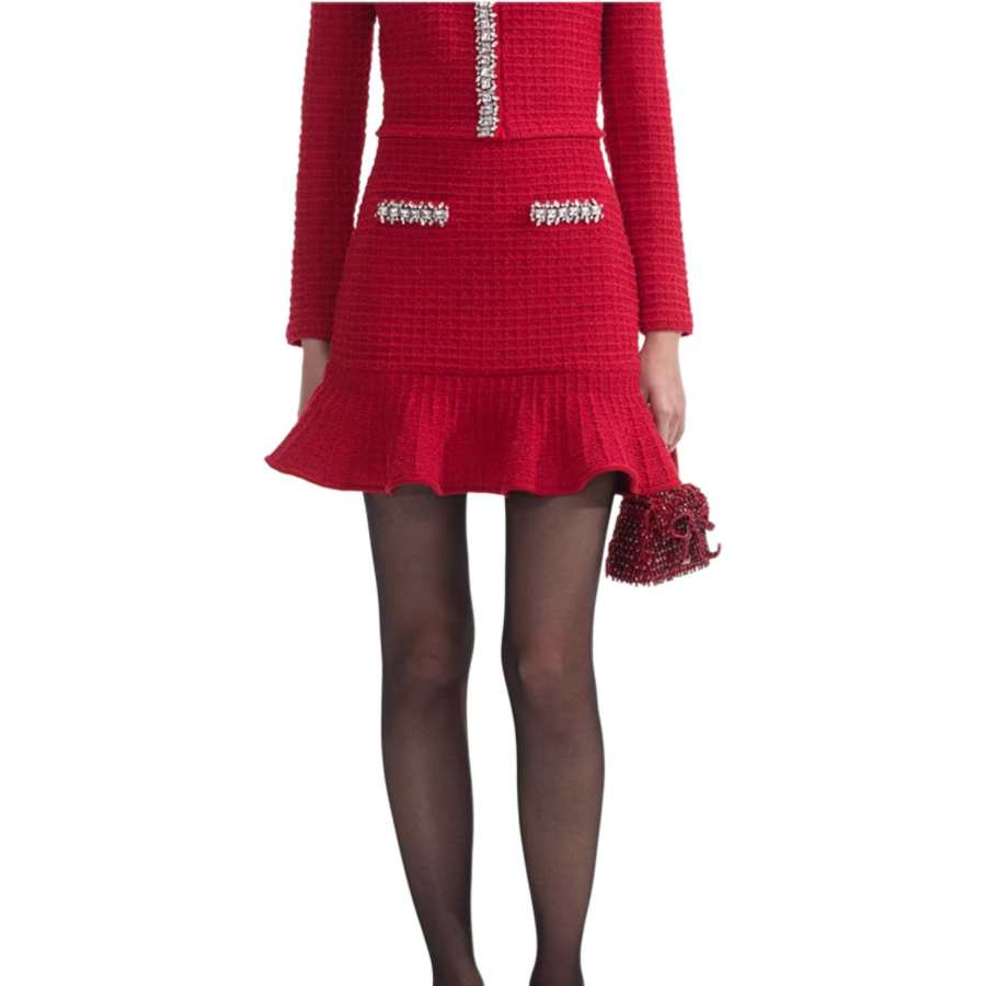 Self-portrait Self portrait Textured Knit Mini Skirt
