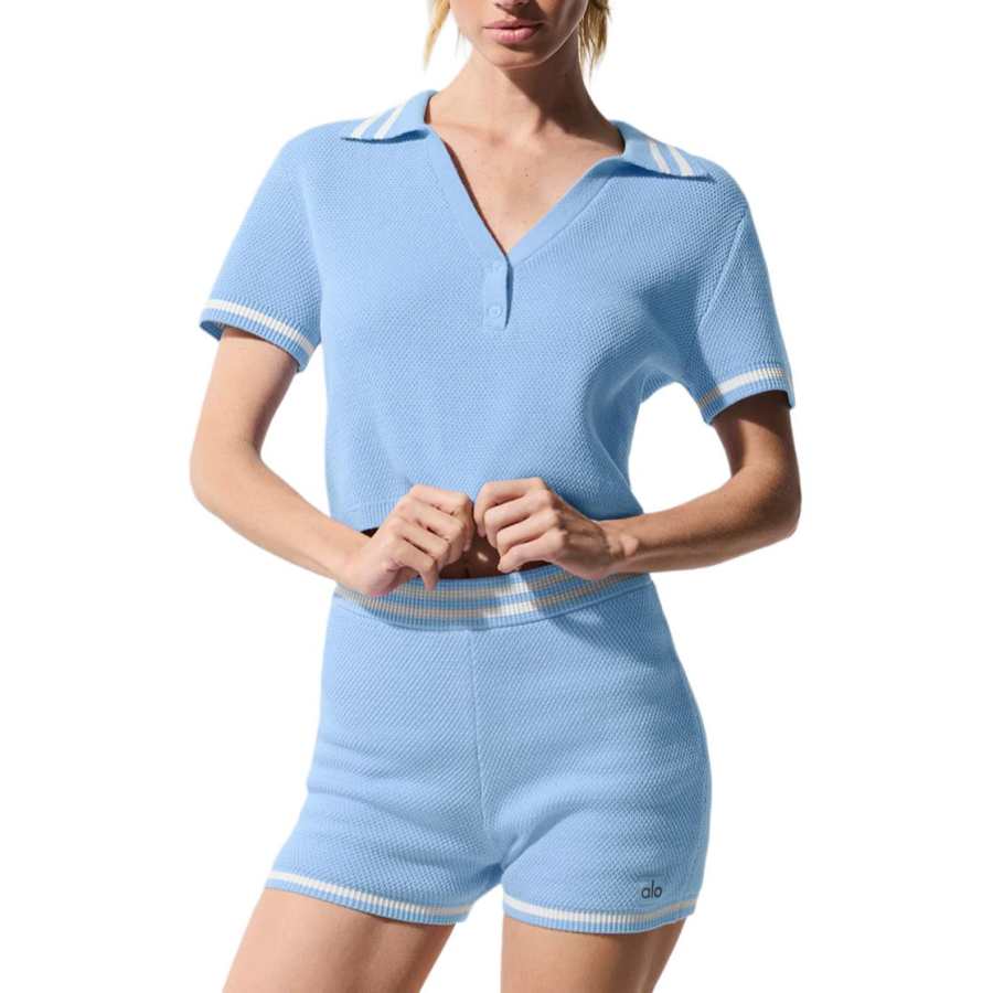 Alo Yoga Polo Shirts Women's V Neck Moderate Other