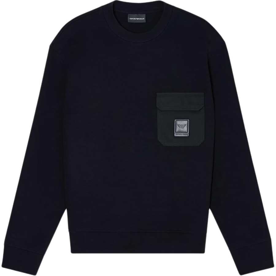 EMPORIO ARMANI Logo Patch Crewneck Sweatshirt