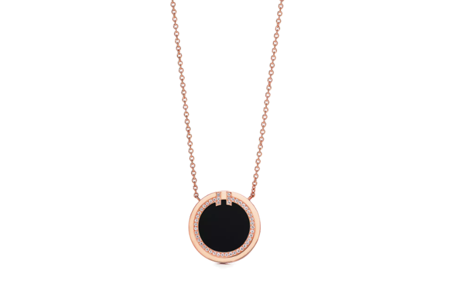 TIFFANY & CO. T Agate Diamond Necklaces Women's