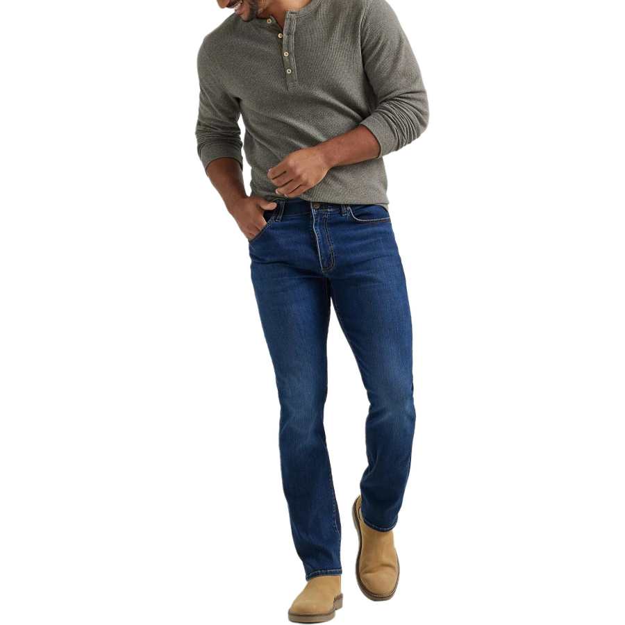 Lee Lee Jeans Men's Dark Blue Moderate Straight Fit Pants