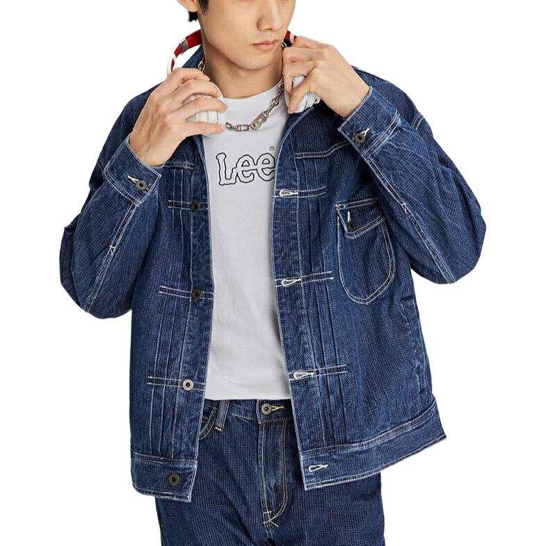 Lee Lee Denim Jackets Men's Medium Blue Lapel Moderate