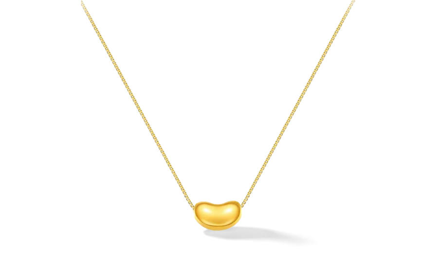 HOLLY RYAN Titanium Steel Necklaces Women's INS Minimalist Style Versatile, Wealth Fortune Adzuki Bean Pendant