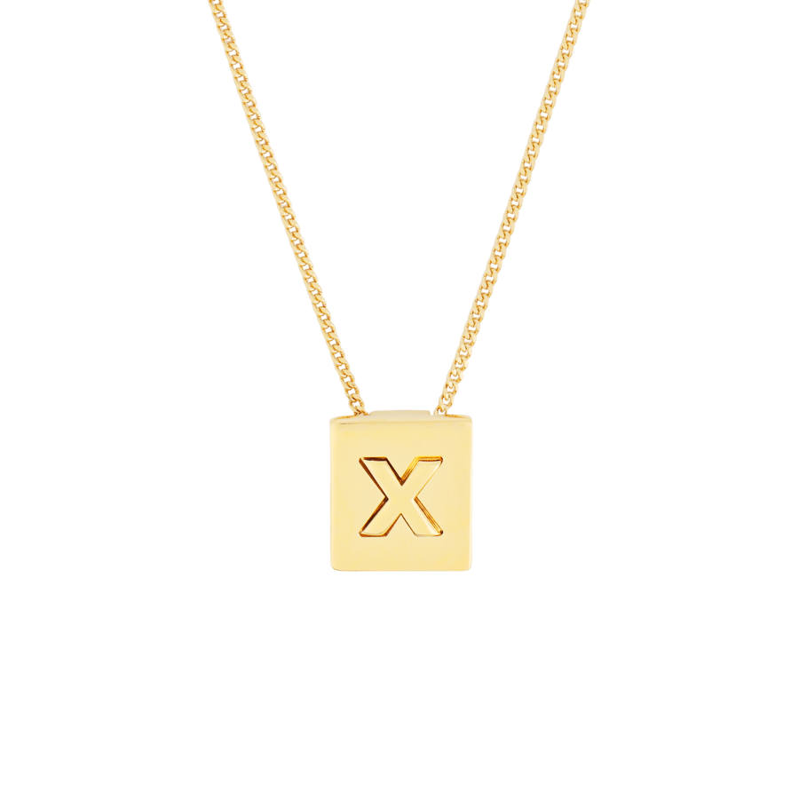 CELINE CELINE Alphabet X Necklace In Brass With Gold Finish