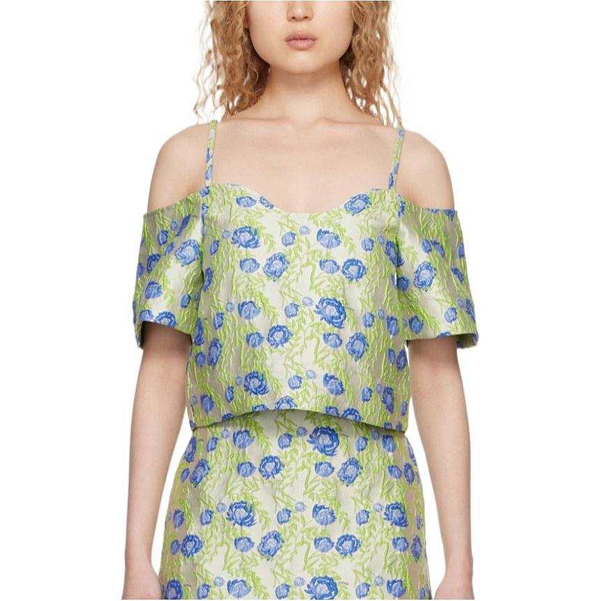 GANNI Camisoles Women's Green V Neck Moderate Other