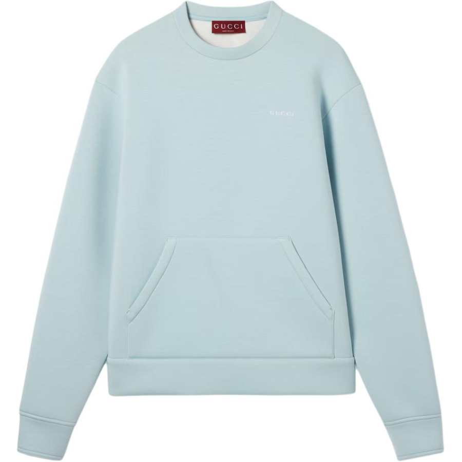 GUCCI Sweatshirts Women's Light Blue Crew Neck Moderate