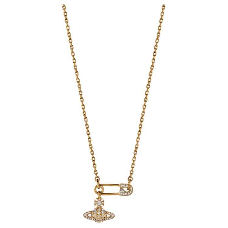 Vivienne Westwood Crystal Necklaces Women's Gold