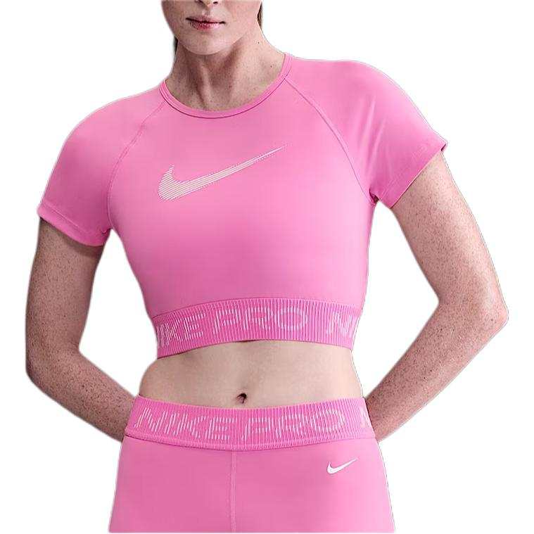 Nike Nike Pro Women's Dri-FIT Short-Sleeve Cropped Graphic Top