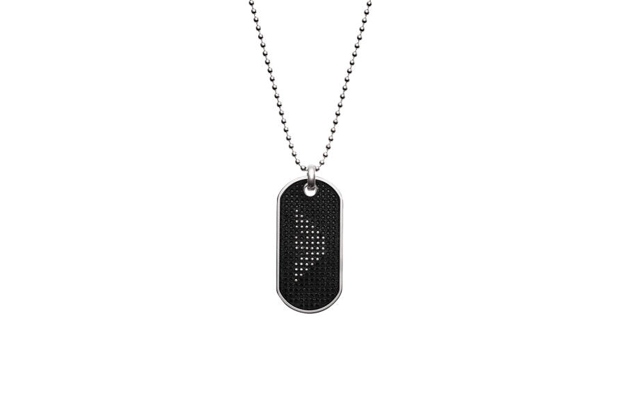 EMPORIO ARMANI Steel Necklaces Men's Silver/Black