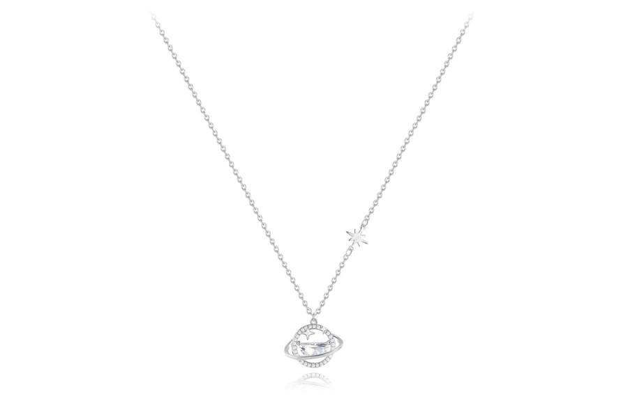 BLANK IN BLANK 999 Silver Zircon Necklaces Women's Box