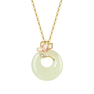 MAMADESHOUHU Necklaces Pale Greenish White Jade Women's
