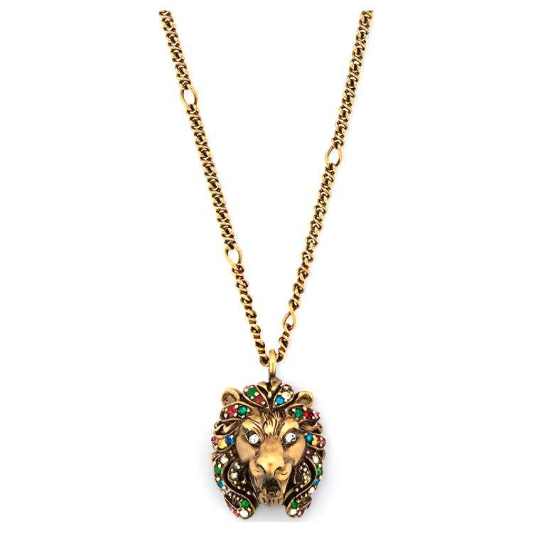 GUCCI Necklaces Unisex Distressed Gold