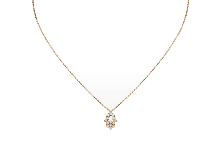 CARTIER Symbol 18K Gold Diamond Necklaces Unisex Rose Gold