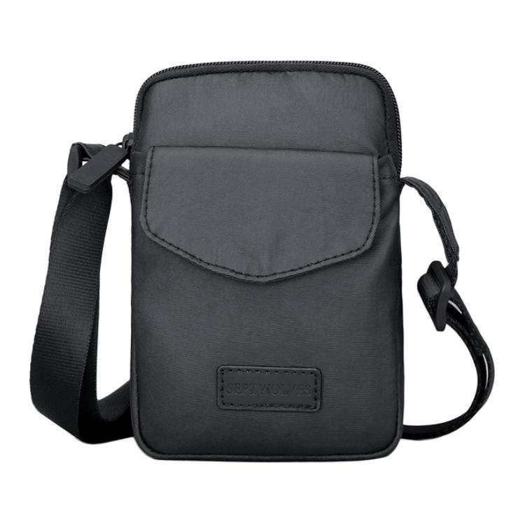 SEPTWOLVES SEPTWOLVES Fabric Cell Phone Pouch Men's Black